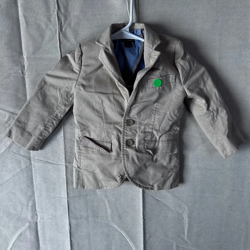 Crewcuts J.Crew Boys Thompson Blazer Jacket Tan Khaki Size 2 Cotton‎ Blend